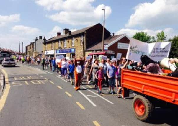 SAVE MIRFIELD Marchers against Bellways development.