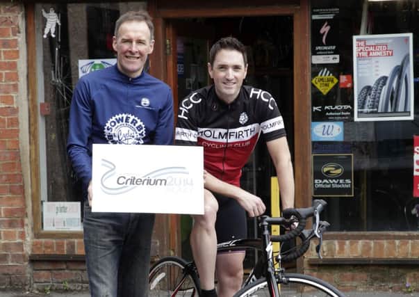 Huddersfield bike raceorganiser Dave Sowerby with Nathan Clegg from One17 design a major sponsor and has designed the race website and logo.