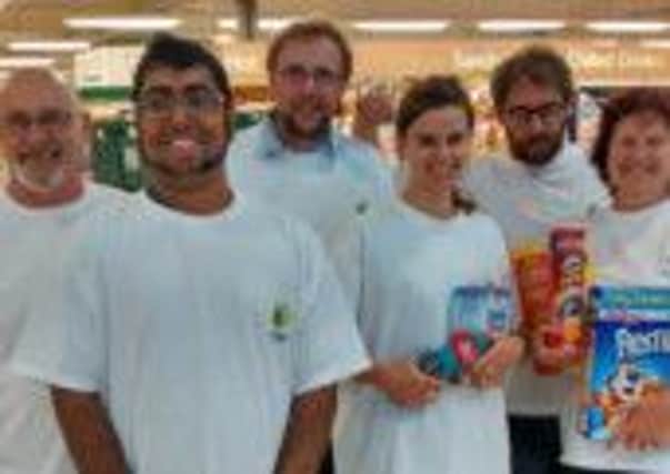 Batley Food Bank collected items bought by customers in Tesco