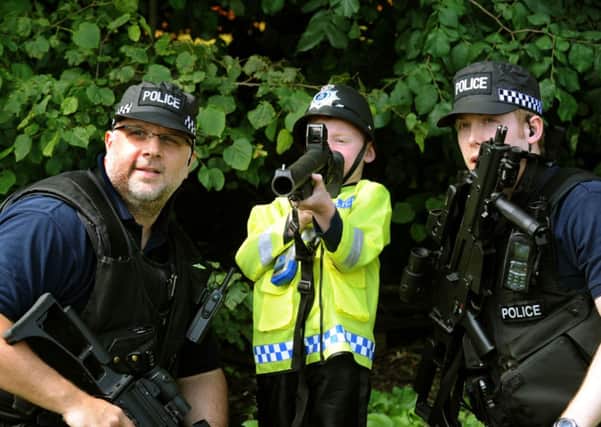 Children will be able to get a close up look at some police firearms at the Emergency Services Show in Birkenshaw.