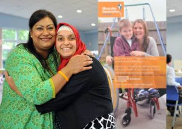 Nazma, left, and Anisa both have sons with Duchenne muscular dystrophy.