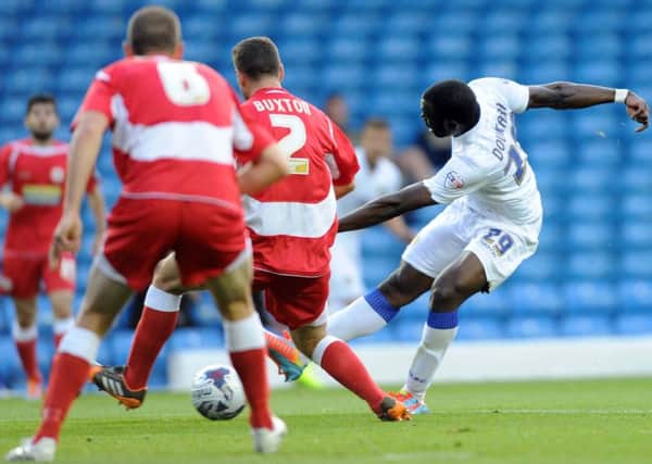 Leeds United v Accrington Stanley.Souleymane Doukara scores his first goal.12th August 2014 ..Picture by Simon Hulme