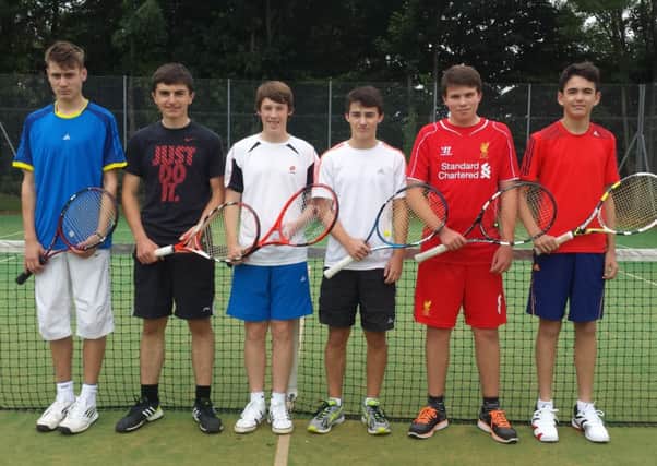 Liversedge Tennis Club's intermediate team runners-up in the first division  Matt Dennehy, Sam Northing, Glenn Aspindle, Edward Parkin, William Farrar & Nathaniel Kean