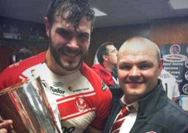Alex Walmsley with assistant coach Keiron Cunningham.