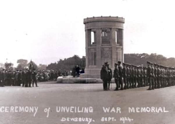 HEROES REMEMBERED The ceremony to unveil Dewsbury's war memorial in Crow Nest Park in September 1924.