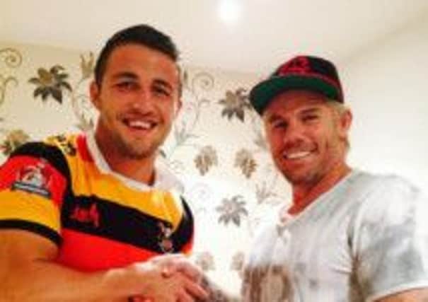 Dewsbury lad Sam Burgess pictured in his home town clubs shirt, a gift from good friend Glenn Morrison.