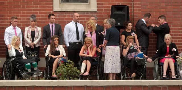 Relatives and friends of Bethany Jones pictured at her funeral last June.