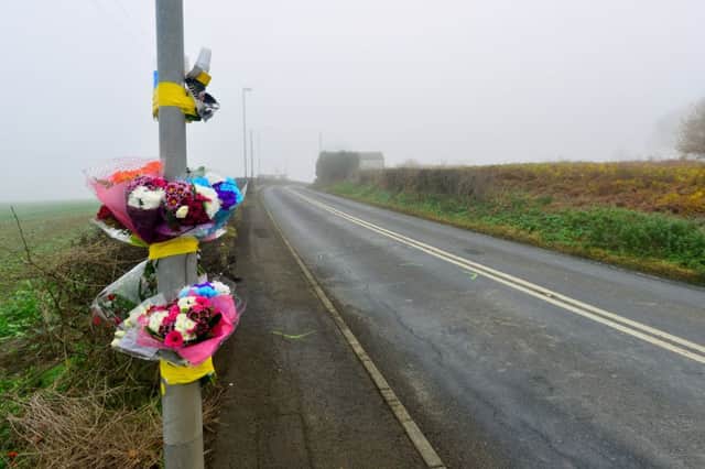 Scene of fatal RTA on Barnsley Road A637 between Flockton and Grange Moor Roundabout. (W542A447)