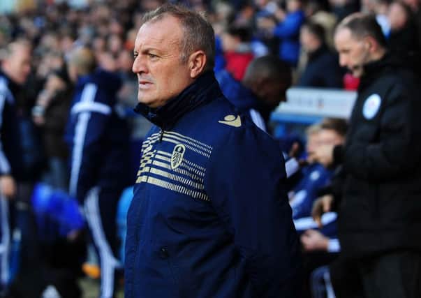 Leeds United head coach Neil Redfearn looks on from the side of the pitch at Ipswich.