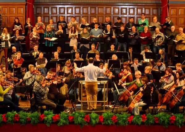 Christmas concert practice at Dewsbury Town Hall. (D544C450)
