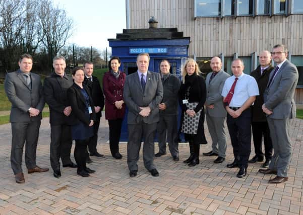 West Yorkshire Police and Crime Commissioner Mark- Burns Williamson, centre DCI Warren Stevenson, right, who is leading the team of detectives that will combat human trafficking in West Yorkshire.