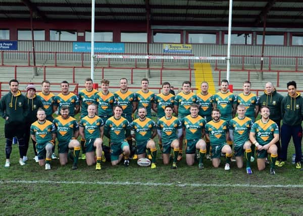 Heavy Woollen Select line up before last Sundays clash against Batley Bulldogs at Foxs Biscuits Stadium.