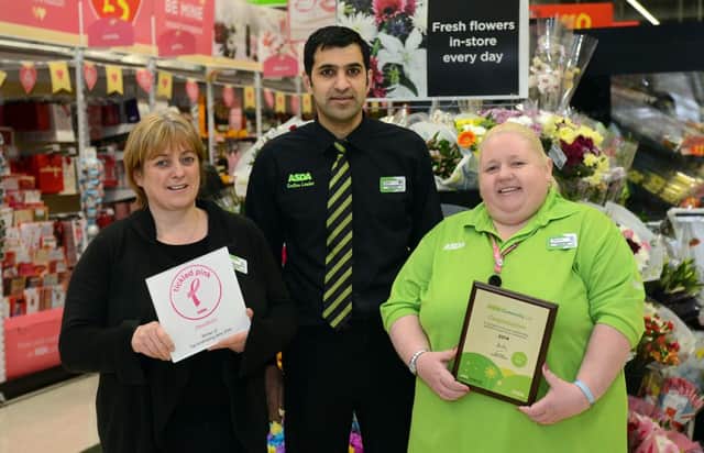 PICTURED: L to R) Louise Neaber - Deputy store manager, Zahir Afzal - Ambient section leader, Sharon Kingswood - Community life champion.