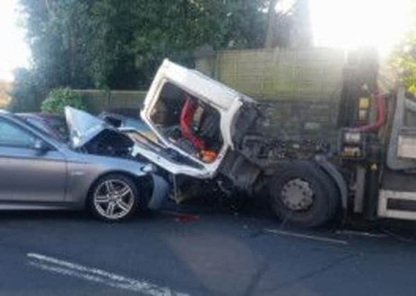Crash in Halifax Road (picture: reader Adam Reg Macgregor).