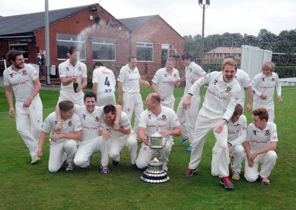 Cleckheaton celebrated winning back-to-back JCT600 Bradford League Division One titles last season. Picture: Steve Riding