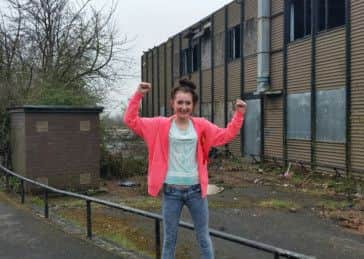 Young campaigner Emily Warrillow celebrates the sale of the site.