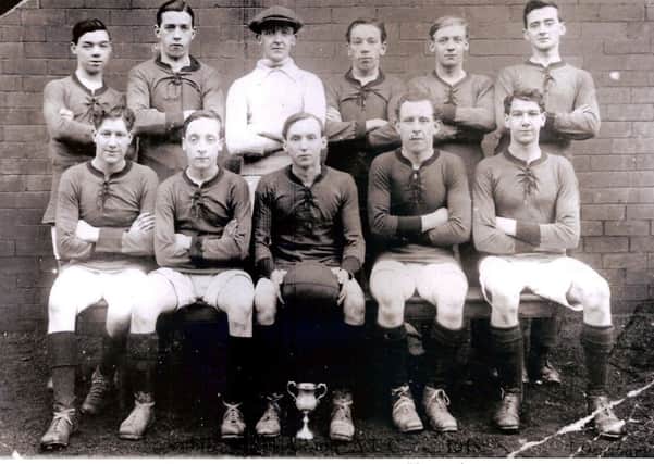 Jack Crumak, who fought in World War One (back row, second from right). He is pictured with team mates of the Albion Hotel Football Club in 1918 when he returned from the war.
