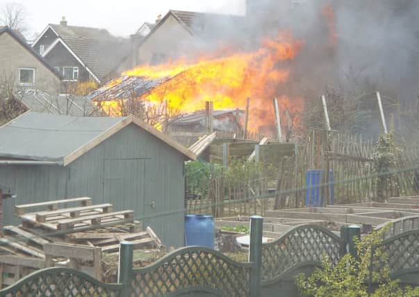 Nab Lane allotment fire - picture courtesy of Kay Pullen.