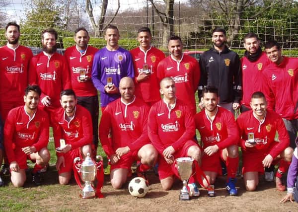 TVR UNited receice the Spen Valley League championship trophy