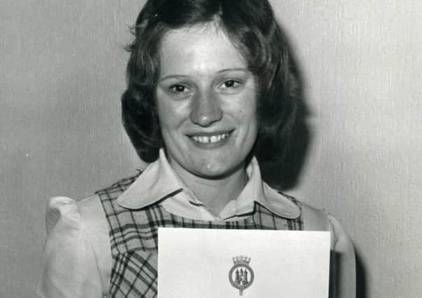 Janet Beard receives her Duke of Edinburgh Award in 1975.