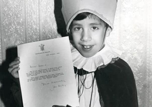 Jamie Bennett with a letter from Buckingham Palace in 1981.