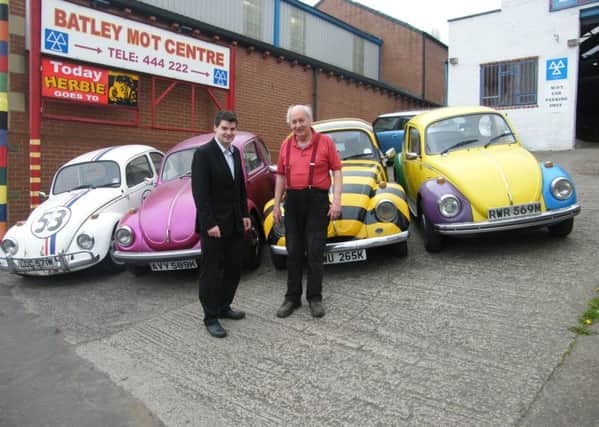 Richard Temple of Eddisons and VW beetle collector Rolf Gardener.