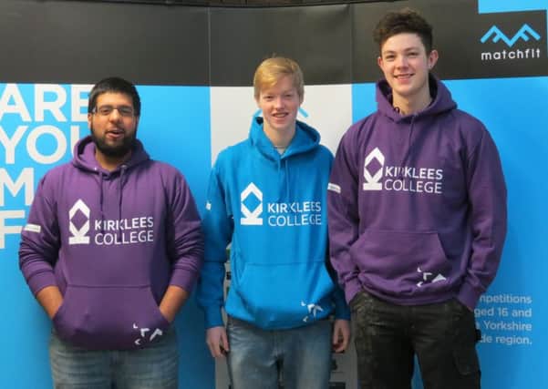 Successful Matchfit students Ishmail Latif, Ryan Corrigan and James Hartley.