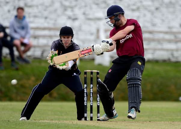 Logan Weston in Twenty20 semi-final action for Woodlands against Pudsey St Lawrence.