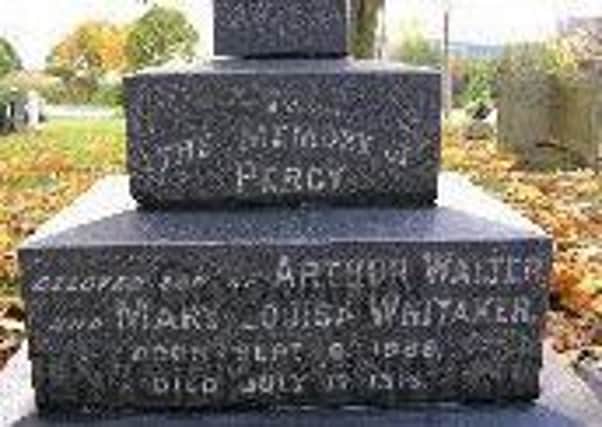 Family grave of gunner Percy Whitaker.