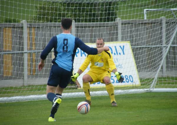 James French puts Liversedge ahead in the third minute of last Saturdays pre-season friendly against Silsden.