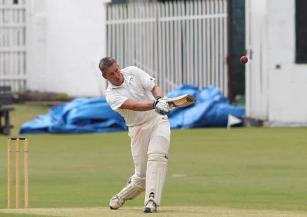 Paul Marlow hits out on his way to 58 during Liversedges rain affected game at Wakefield St Michaels last Saturday.