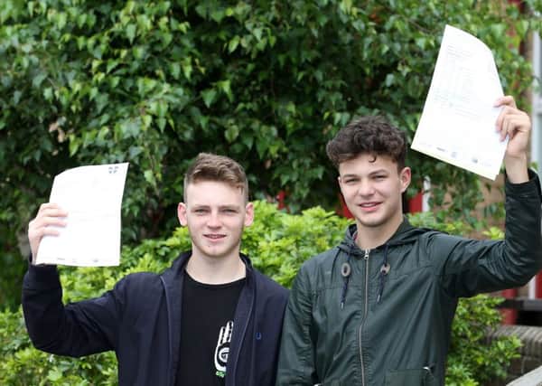 A level results St John Fisher students 
Oliver McCormack and Lewis Boddy