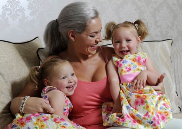Natalie Foxcroft with her "miracle" identical twins Heidi and Halle who celebrated their second birthday on Sunday.