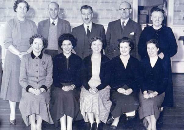 Picture of staff at Warwick Road School in 1956/7. Headteacher Mr Lodge back row centre. Also pictured: Mrs Parkin, Mr Carrington, Miss Phillips (back row) and Miss Lockyer, Mrs Lodge (front row).