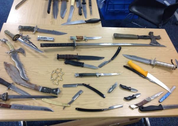 General picture of knives handed in during an amnesty.