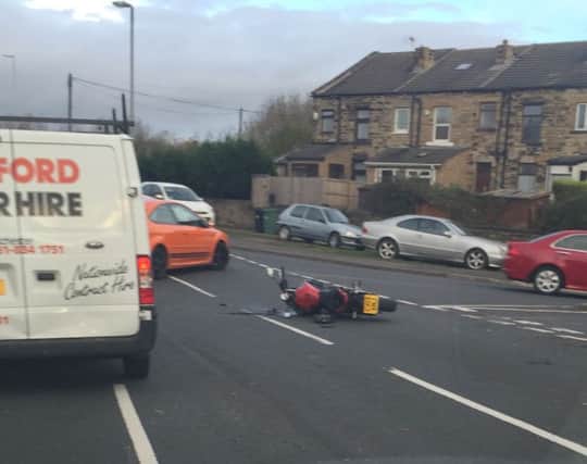 The scene of the crash at White Lee Road, Batley. Picture by Anthony Longstaff.