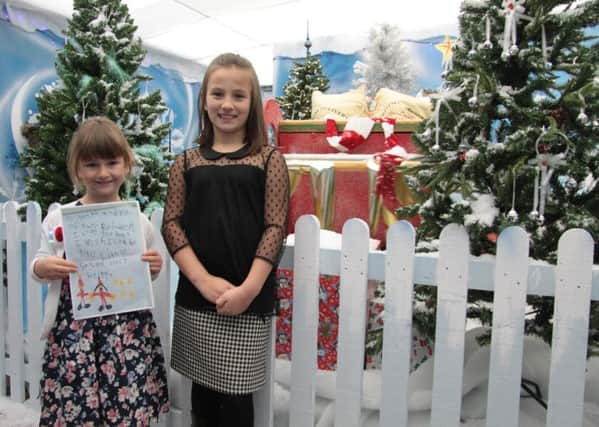 Lucy and Megan Bracewell officially opened the Santa's grotto at Tong Garden Centre.