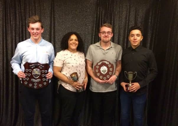Dewsbury and Batley Referee's society award winners: Jack Broadbent, Louise Rush, Simon Ellis and Liam Rush.