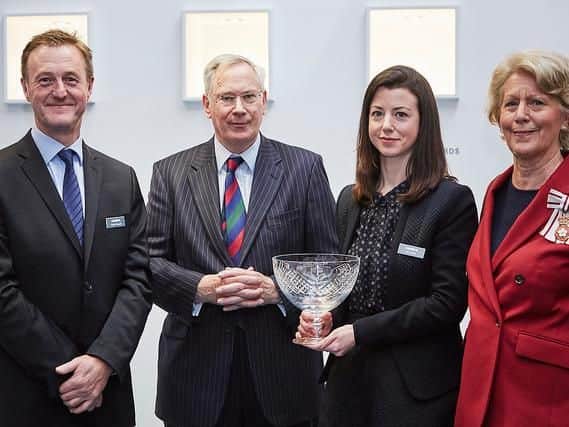 Camira chief executive Grant Russell, HRH The Duke of Gloucester, director of design Fern Kelly and  Lord Lieutenant of West Yorkshire Dr Ingrid Roscoe