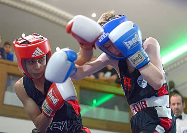 Junior bout at the KBW Boxing show at Orchid banqueting suite in Dewsbury