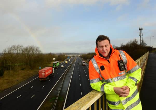 1 Feb 2016....The launch of the final phase of the new smart motorway,the M1 between junc 39 and junc 42, near Wakefield.Operations Manager Rob Beckitt near junc 39.  Picture Scott Merrylees