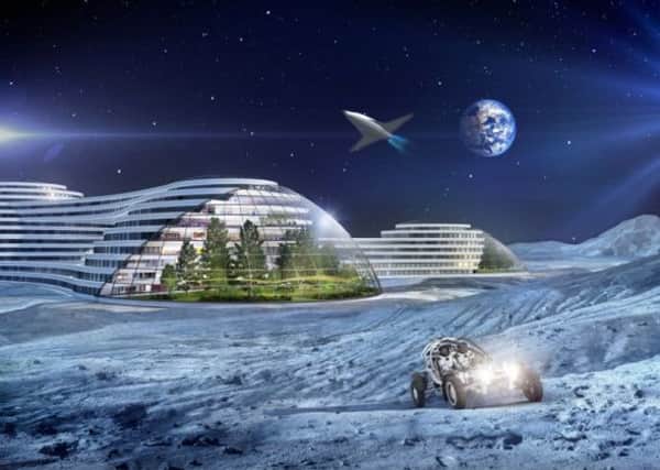 Artist's impression of a city on the Moon.