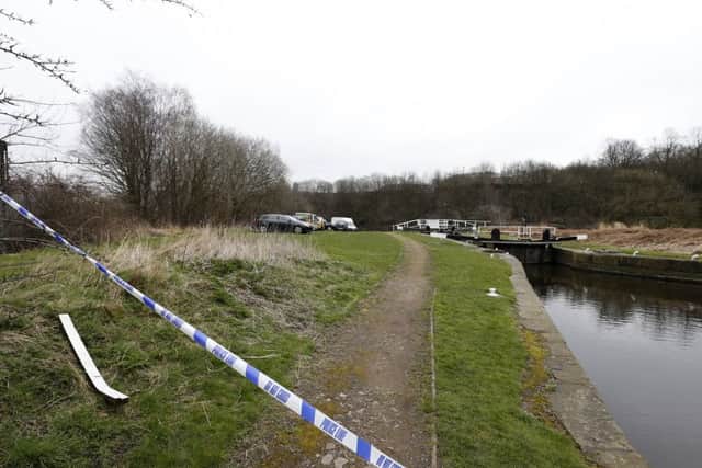 Police at scene Canal side at Low Mill Lane, Ravensthorpe