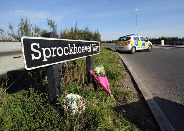 Flowers at the scene of the Quad Bike crash at Sprockhoevel Way, Hemsworth..28th September 2015 ..Picture by Simon Hulme