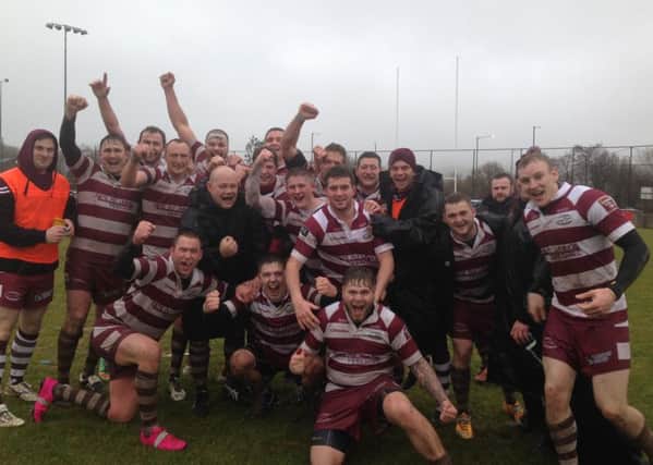 Thornhill Trojans celebrate reaching the BARLA National Cup with a stunning win away to holders and Conference Premier big guns Egremont Rangers last Saturday.