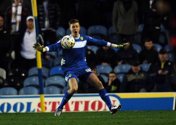 Bailey Peacock-Farrell on his debut for Leeds United against QPR.