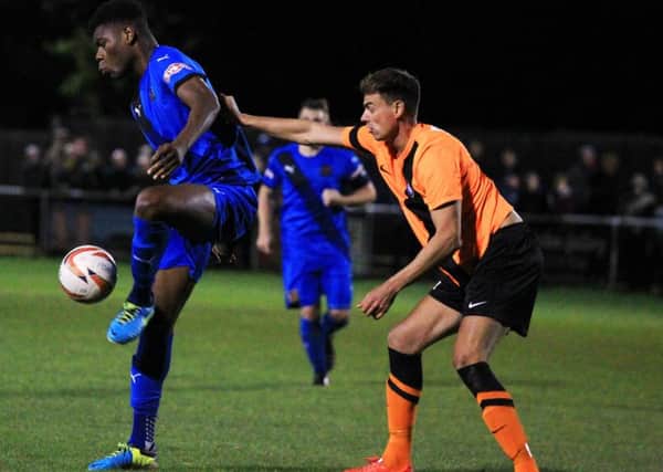 Benny Igiehon, pictured playing for Sheffield, has scored five goals since joining Liversedge to lead their bid for survival in the NCE League Premier Division. Picture: Chris Etchells
