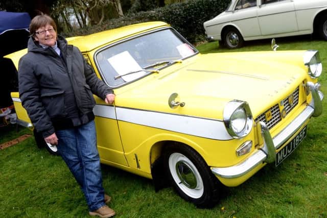 Jeannette Adey is pictured with her 1968 Triumph Herald.
Reporter: Picture Ref: AB183a0516