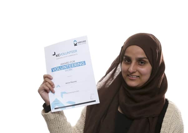 Kirklees College's Volunteer Awards. Winner Amna Razzaq.