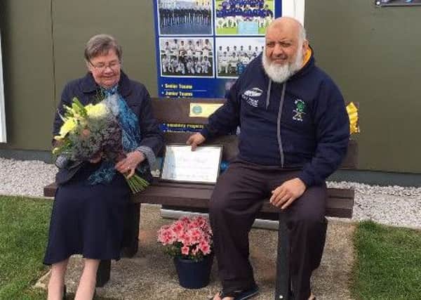 Philip's widow Patsy at the unveiling of the bench.